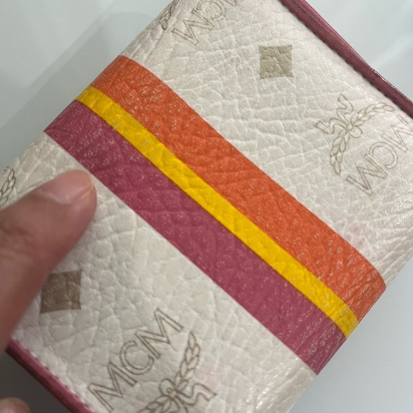 MCM White Visetos Small Trifold Wallet - Picture 9 of 14